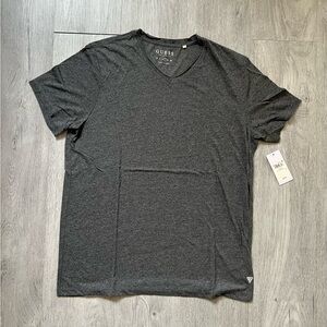 GUESS Men's Gray V-Neck T-Shirt